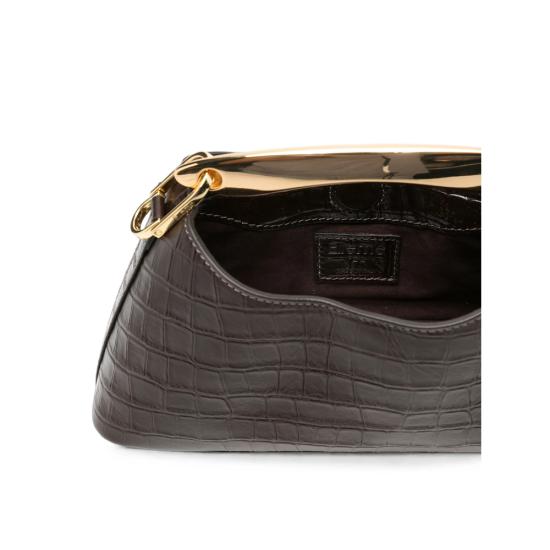26FW 엘렘 토트백 MINI BOOMERANG CROCO DKBRO BROWN - ELLEME