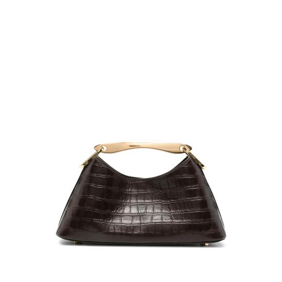 26FW 엘렘 토트백 MINI BOOMERANG CROCO DKBRO BROWN