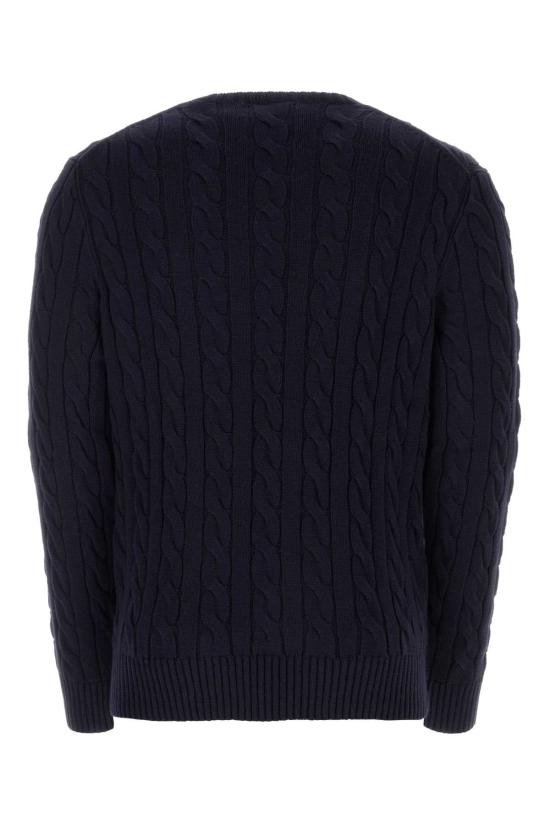  폴로 랄프로렌 로고 자수 케이블 니트 스웨터 710775885 001 NAVY - POLO RALPH LAUREN