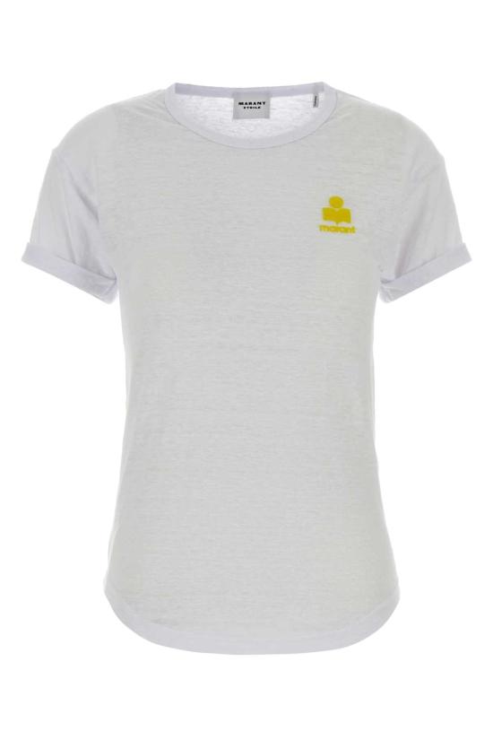 26SS 이자벨마랑에뚜왈 콜디아 플록 리넨 티셔츠 콜디아 플록 리넨 티셔츠 TS0315FAA1N09E WHYW WHITE