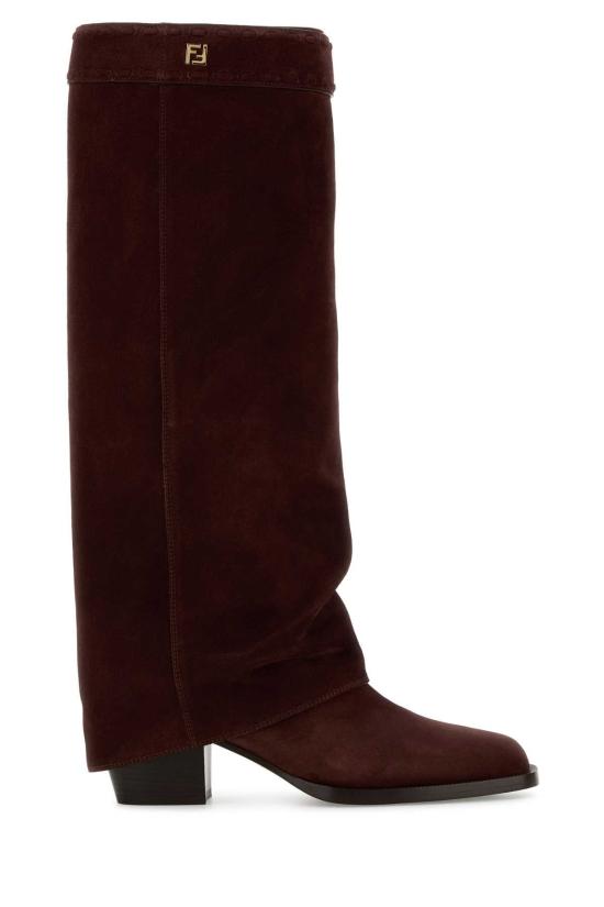 26SS 펜디 미네르바 스웨이드 하이힐 부츠 8W8566QK9 F1R5D BURGUNDY