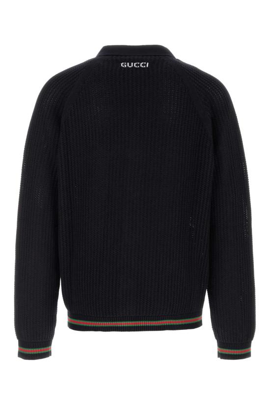  구찌 웹 아주르 코튼 니트 가디건 788009XKD15 4345 NAVY - GUCCI