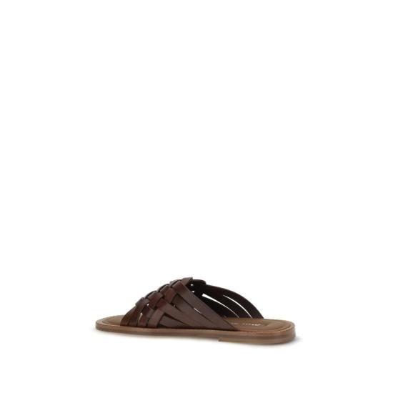 26FW 미우미우 뮬/슬리퍼 MI5XX678FA0153ZN8F0201BB BROWN - MIU MIU