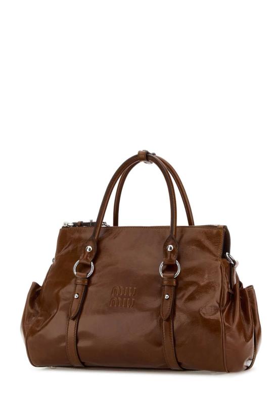 26FW 미우미우 LUCIDA 레더 토트백 LUCIDA 레더 토트백 5BA3282A44 F0BW5 BROWN - MIU MIU