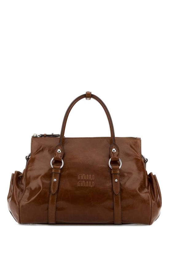 26FW 미우미우 LUCIDA 레더 토트백 LUCIDA 레더 토트백 5BA3282A44 F0BW5 BROWN