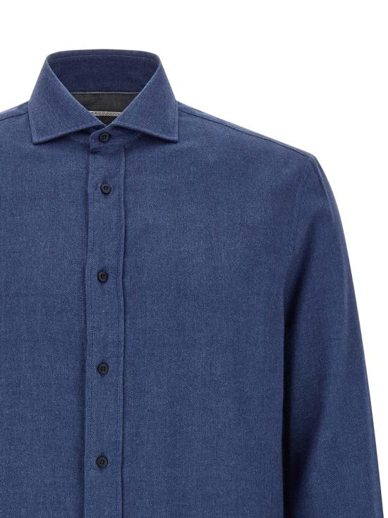 26FW 브루넬로 쿠치넬리 긴팔 셔츠 BR318471BM BLUE - BRUNELLO CUCINELLI