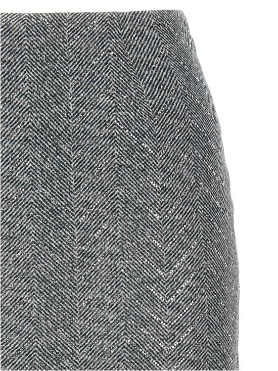 25FW 에르마노 설비노 미디 스커트 ER313743BM GRAY - ERMANNO SCERVINO