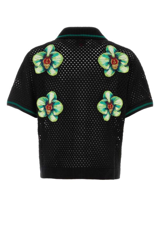 26SS 카사블랑카 반팔 셔츠 MSS26KW131601 GLITCHORCHID BLACK - CASABLANCA