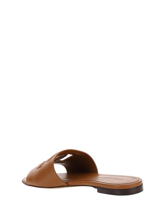 26FW 돌체앤가바나 DG 로고 카프스킨 슬리퍼 CQ0436AY329 81236 BROWN - DOLCE & GABBANA