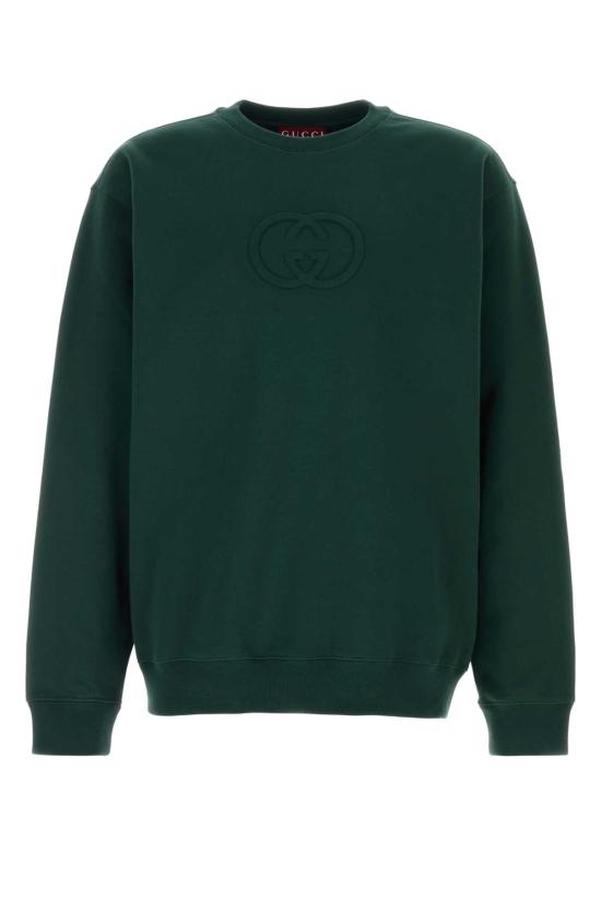  구찌 브러시드 코튼 저지 스웨트셔츠 848737XJHKI 3348 GREEN