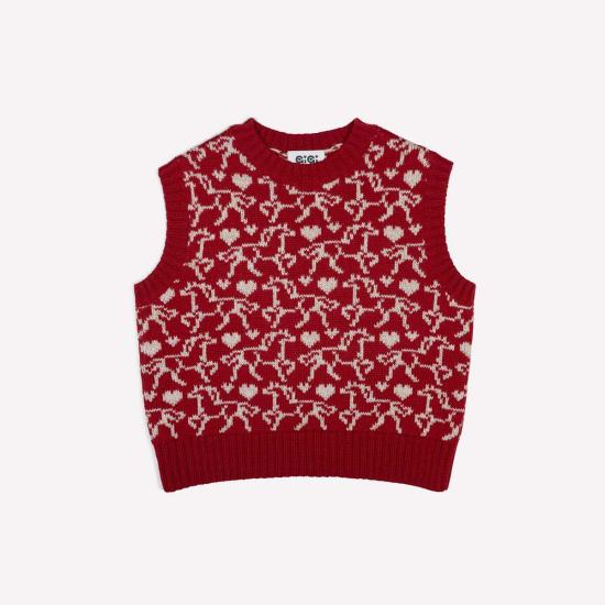  지지 니트웨어 스웨터 갤럽 자카드 베스트 - GIGI KNITWEAR