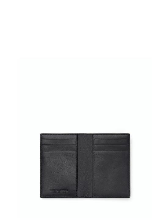 26FW 보테가베네타 인트레치아토 플랩 카드 케이스 749417 VCPQ48803 BLACK - BOTTEGA VENETA