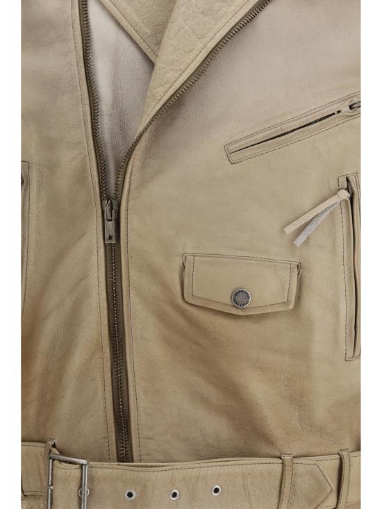 26SS 골든구스 바이커 자켓 GUP02535P002304 15155 BEIGE - GOLDEN GOOSE