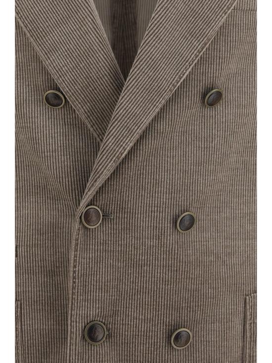 26FW 브루넬로 쿠치넬리 코튼 캐시미어 더블 블레이저 MY4997BBDH C2930 GRAY - BRUNELLO CUCINELLI