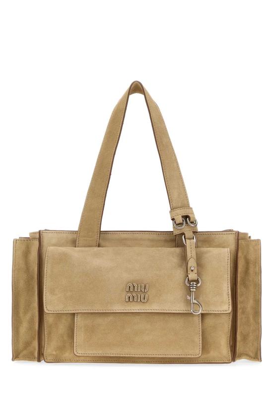 26FW 미우미우 유틸리테 스웨이드 탑 핸들 백 5BG335VPOO2CSS F0379 BEIGE