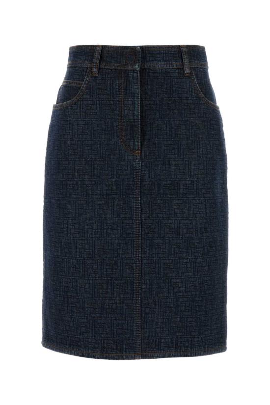 26SS 펜디 FF 데님 스커트 FLQ604AW82 F1UKI NAVY