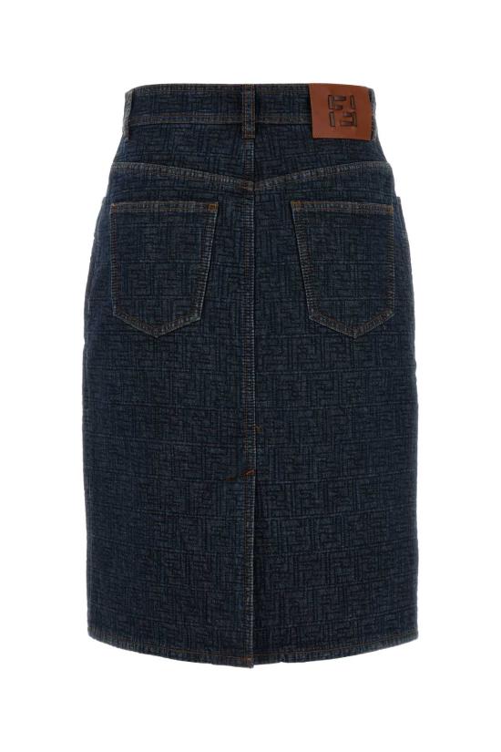 26SS 펜디 FF 데님 스커트 FLQ604AW82 F1UKI NAVY - FENDI