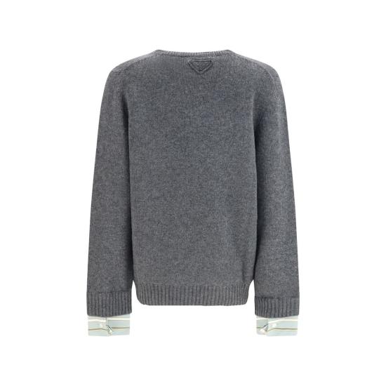 26FW 프라다 스웨터 PRP24F3VSOOO6339F0480BB GRAY - PRADA