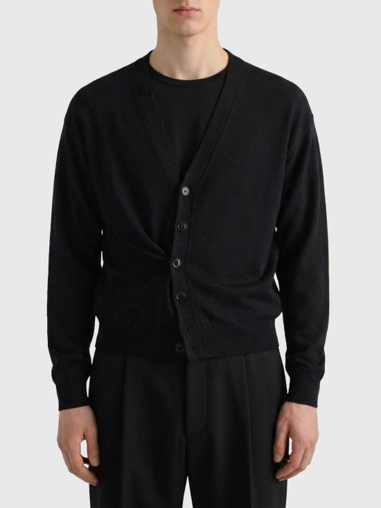 26FW 르메르 릴렉스 트위스트 가디건 릴렉스 트위스트 가디건 PO0052M BLACK - LEMAIRE