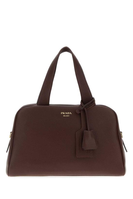 26SS 프라다 라지 레더 탑 핸들 백 1BB1482HIK F0038 BROWN