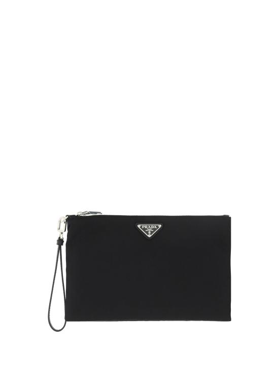 26FW 프라다 리나일론 앤 사피아노 레더 파우치 2NH0062DMH F0002 BLACK