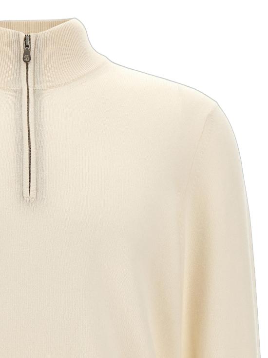 26FW 브루넬로 쿠치넬리 집업 니트 BR289444BM WHITE - BRUNELLO CUCINELLI
