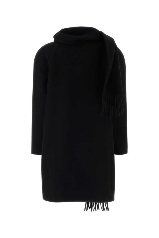 25FW 발렌시아가 프린지 디테일 코트 850604TTU13 1000 BLACK - BALENCIAGA
