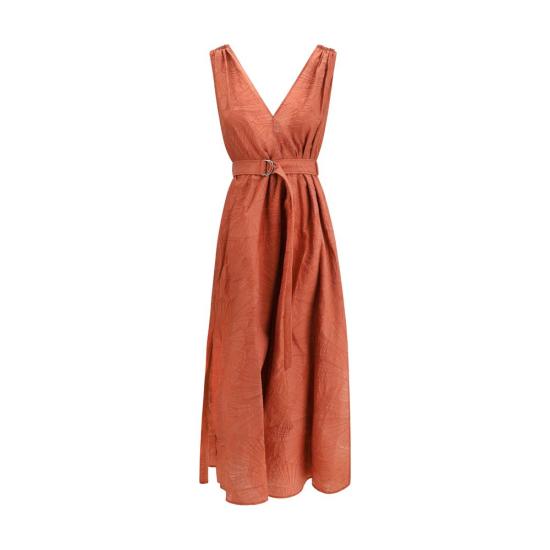 26SS 브루넬로 쿠치넬리 롱 원피스 BRMQ988A5092C8604BB ORANGE