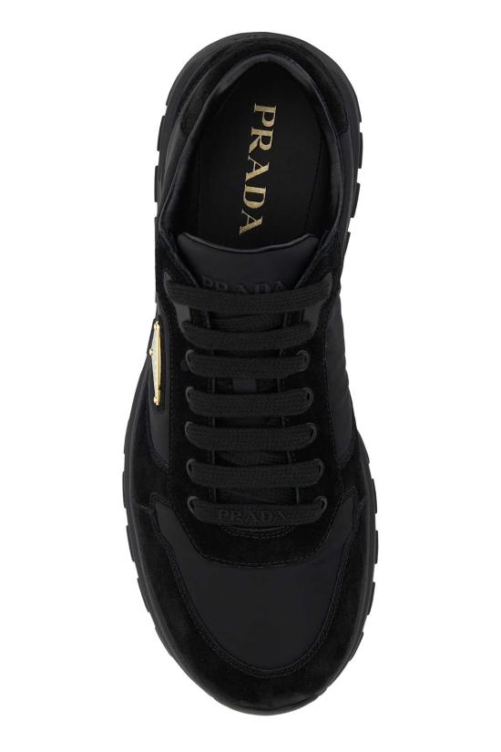  프라다 프랙스 2.0 리나일론 및 스웨이드 스니커즈 2EE436FG000D7C F0002 BLACK - PRADA