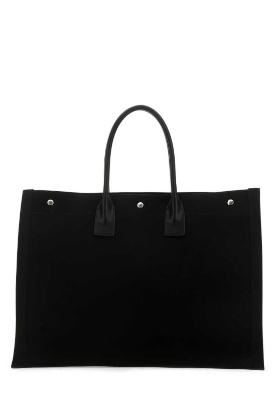  생로랑 리브 고쉬 로고 프린트 캔버스 라지 토트백 509415FAAVR 1070 BLACK - SAINT LAURENT