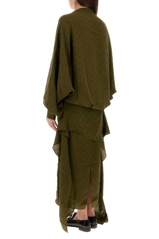  살바토레 페라가모 미디 원피스 13G490780596 OLIVE GREEN - SALVATORE FERRAGAMO