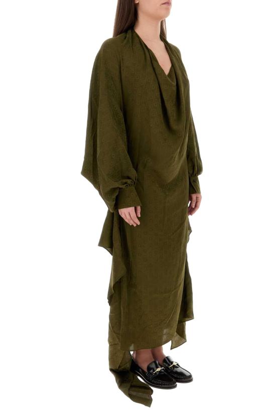  살바토레 페라가모 미디 원피스 13G490780596 OLIVE GREEN - SALVATORE FERRAGAMO