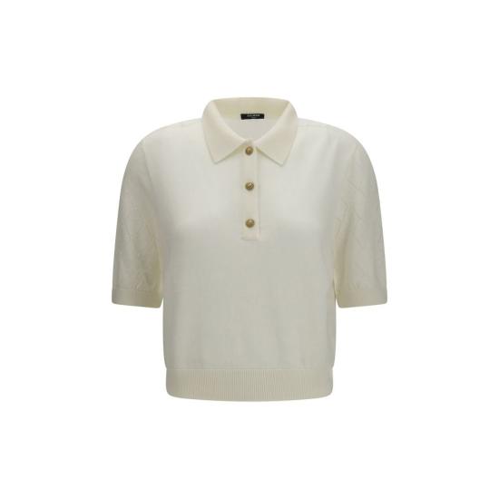 26FW 발망 폴로 티셔츠 BAHF1GB040KJ990FABB WHITE