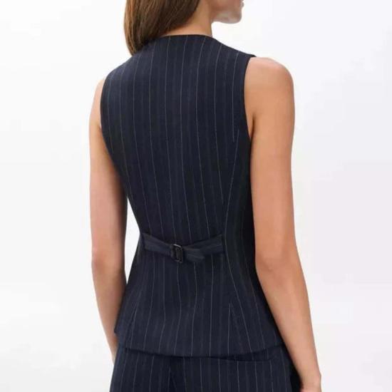  랙앤본 베스트 Rag & Bone Irina Long Ponte Vest Navy Multi - RAG & BONE