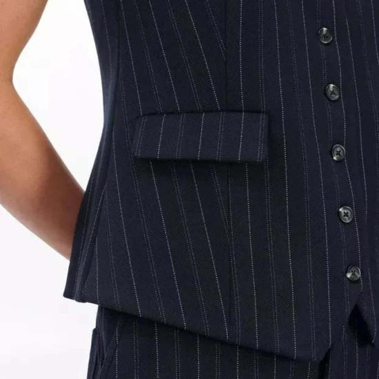  랙앤본 베스트 Rag & Bone Irina Long Ponte Vest Navy Multi - RAG & BONE