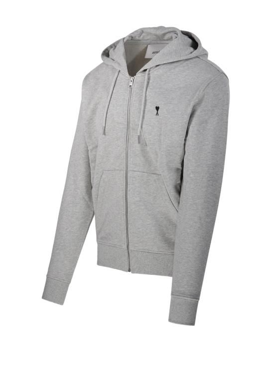 26FW 아미 스몰 하트 로고 코튼 후드 집업 HSW765 730 0951 GRIS CENDRE CHINE - AMI