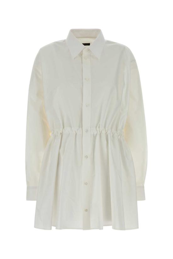 25FW 발렌시아가 미디 원피스 852450TRM28 9000 WHITE