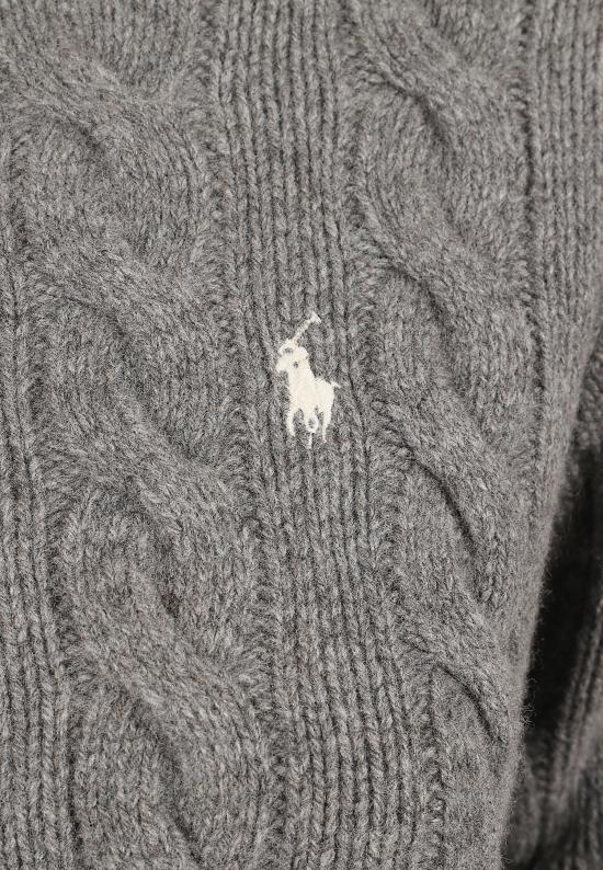 26FW 폴로 랄프로렌 로고 자수 크루넥 가디건 211972104 500 FLANNEL GREY - POLO RALPH LAUREN