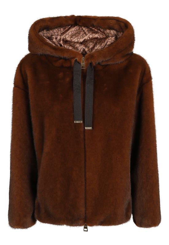 26FW 에르노 멜란지 얼터너티브 밍크 퍼 보머 자켓 GI000318D 12739 8800 MARRONE SCURO