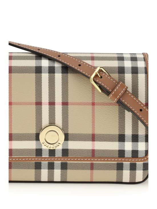26FW 버버리 햄프셔 체크 숄더백 8109803 A9534 BROWN - BURBERRY