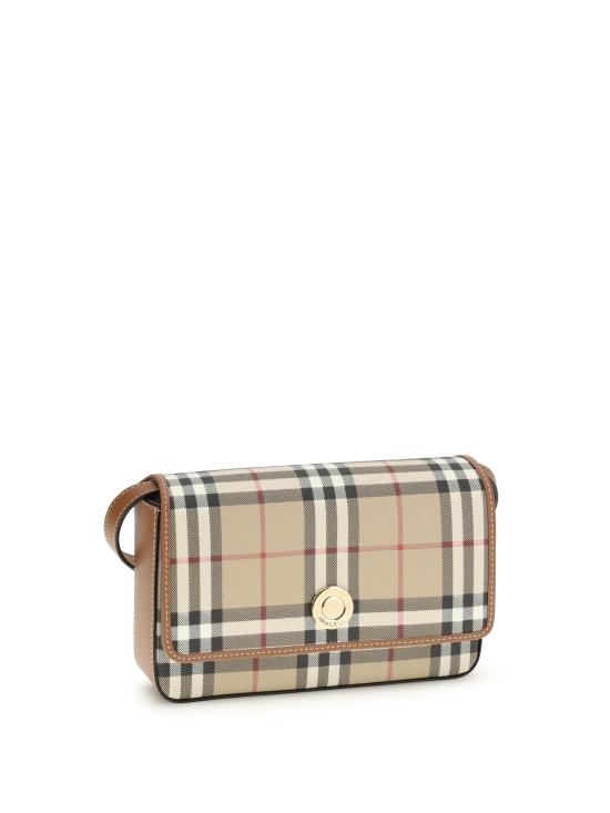 26FW 버버리 햄프셔 체크 숄더백 8109803 A9534 BROWN - BURBERRY