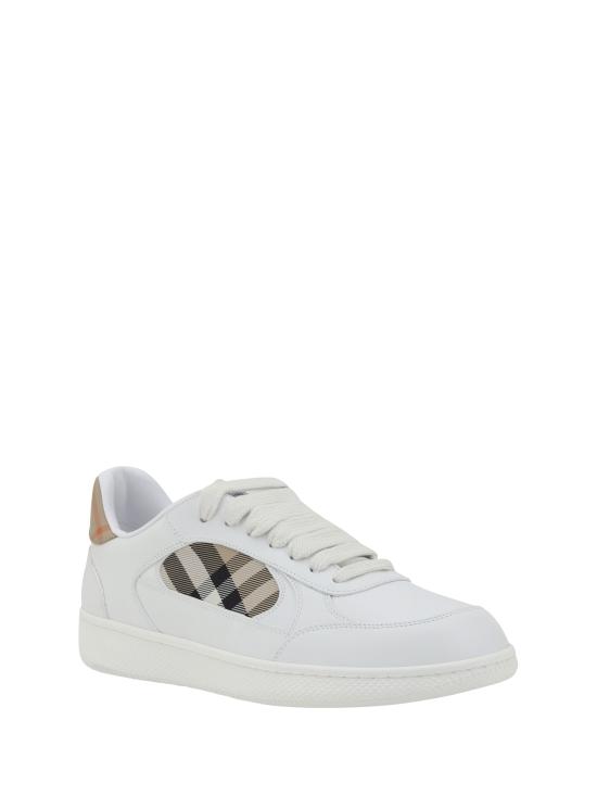  버버리 레더 체크 테라스 스니커즈 8108649 A1464 WHITE - BURBERRY