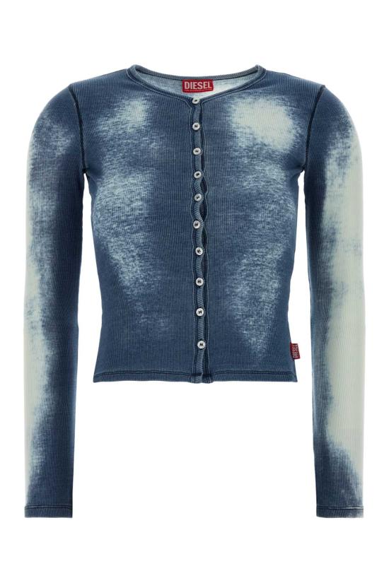 26SS 디젤 T-가브리엘 립-저지 가디건 A236660LECF 01 BLUE