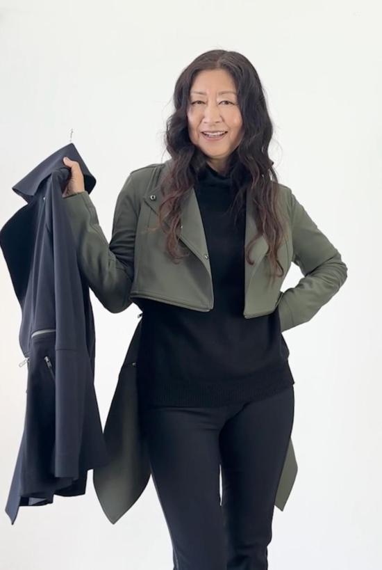  Elaine Kim 자켓 엘레인 킴 테크 스트레치 지퍼 오프 모토 재킷 블랙 - OTHER BRANDS