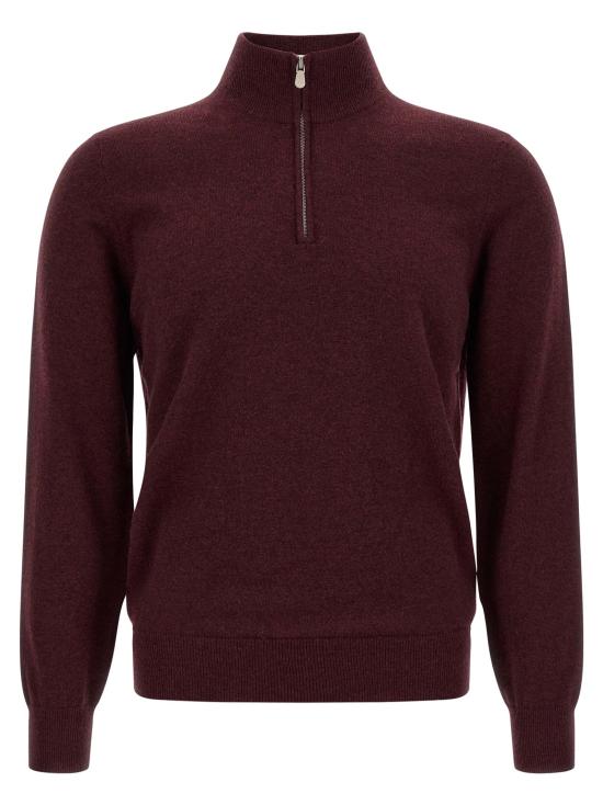 26FW 브루넬로 쿠치넬리 집업 니트 BR337698BM BURGUNDY