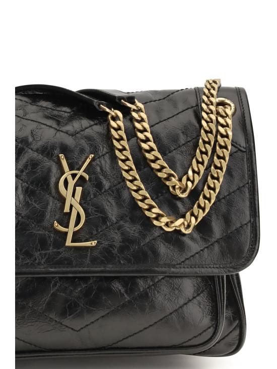 26FW 생로랑 니키 미디움 빈티지 레더 니키 미디움 빈티지 레더 6331840EN07 1000 BLACK - SAINT LAURENT