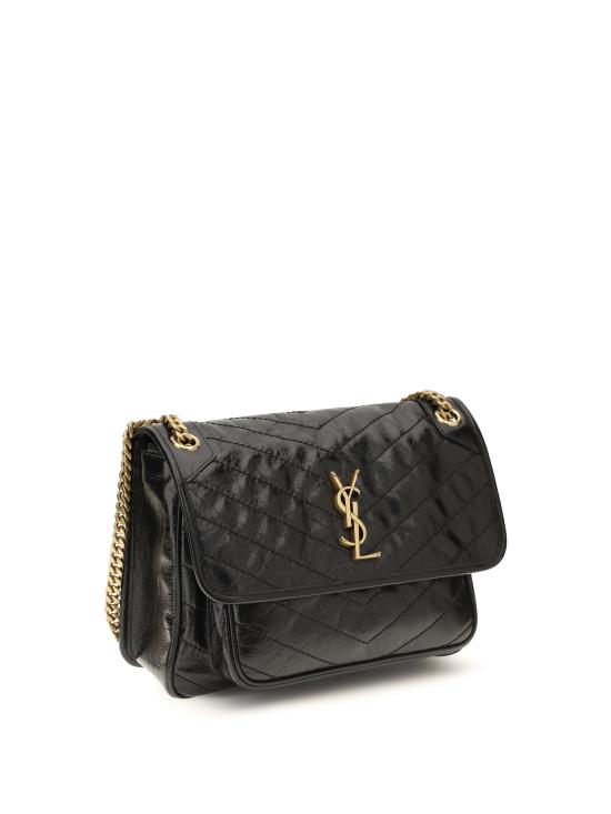 26FW 생로랑 니키 미디움 빈티지 레더 니키 미디움 빈티지 레더 6331840EN07 1000 BLACK - SAINT LAURENT