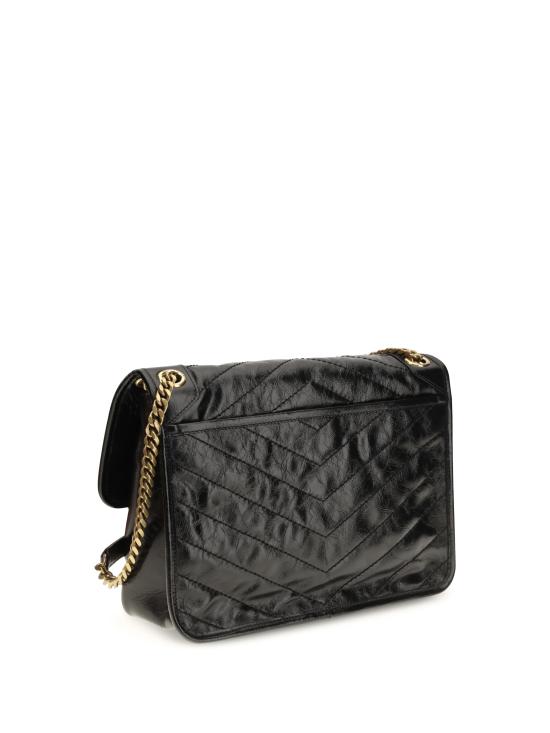 26FW 생로랑 니키 미디움 빈티지 레더 니키 미디움 빈티지 레더 6331840EN07 1000 BLACK - SAINT LAURENT