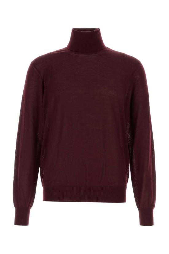 25FW 생로랑 울 터틀넥 스웨터 821739Y76GM 6040 BURGUNDY
