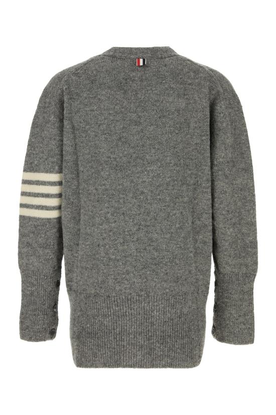  톰브라운 아이리쉬 울 4-바 V넥 가디건 MKC572AY1047 035 GRAY - THOM BROWNE
